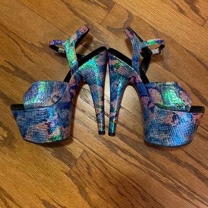 Pleaser beautiful snakeskin 7in - sz 6